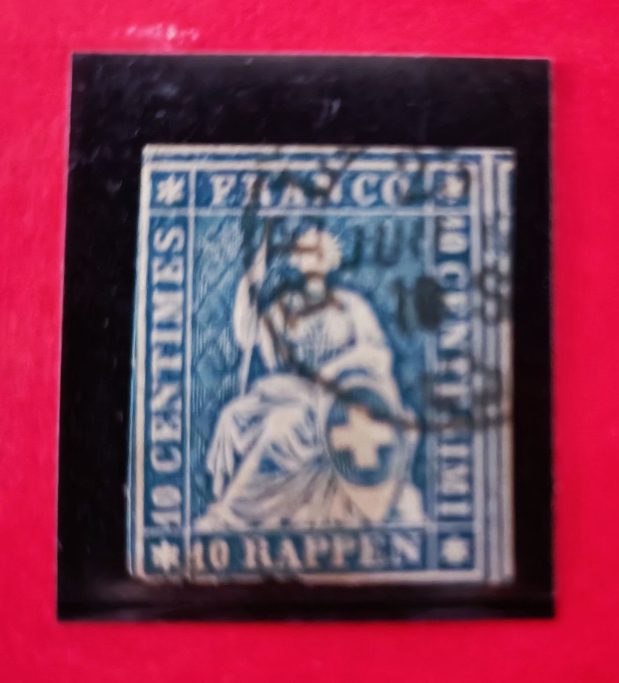 Alle Briefmarken: SCHWEIZER Strubeli 10 Centimes blau gestempelt – Gebraucht aus Glis von MYS-Wallis2020