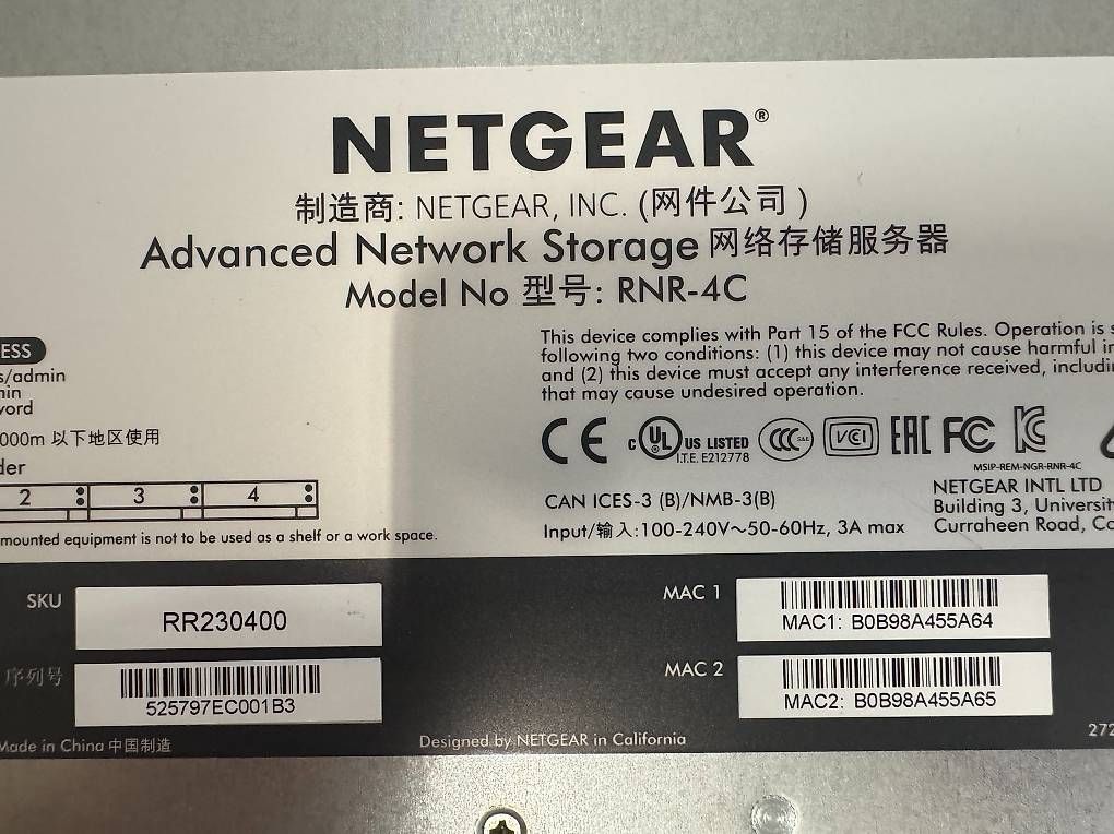 Hub & Switch: NAS Netgear RNR-4C senza dischi – Usato da S. Vittore venduto da damonbonesi 3