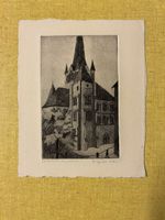 Radierung Ansicht von Lausanne G. Gysin 1943 Guter Zustand
