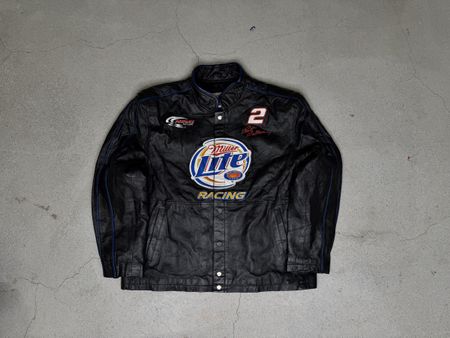 Miller Lite NASCAR Vintage Rare Lederjacke L 2005