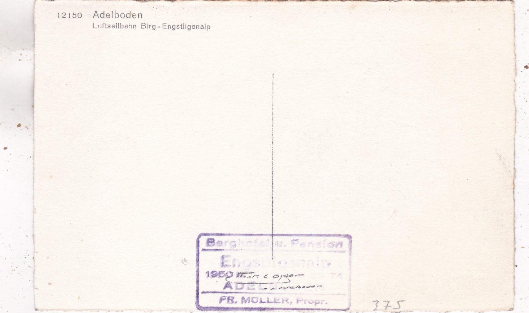 Cartoline postali: Adelboden Luftseilbahn Birg - Engstligenalp – Usato da Herisau venduto da Lisegrat2008 1