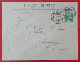 Brief von Bank in Zug 1911, mit Perfin