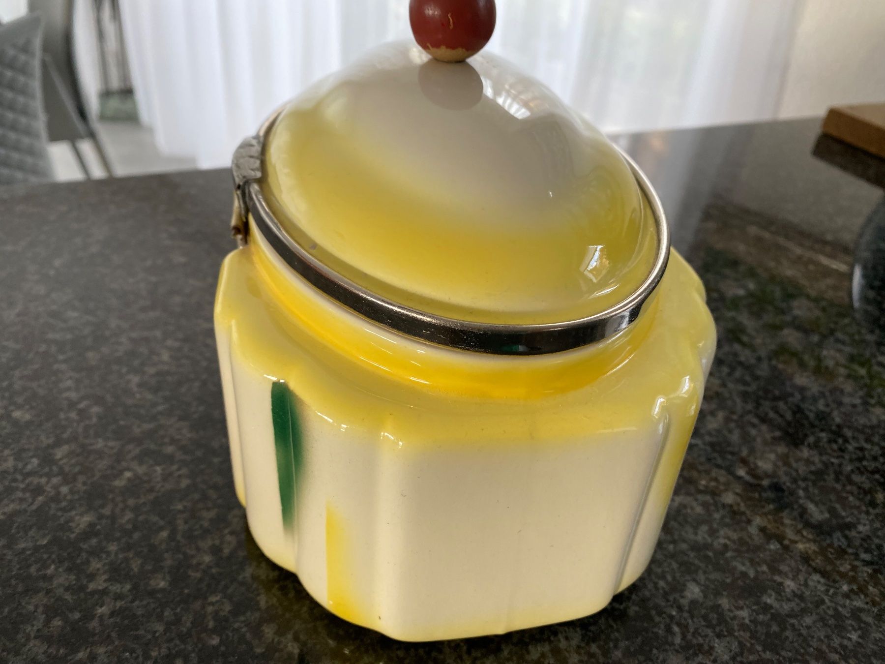 Zuccheriere: Alte Deckeldose Spritzdekor Vintage Retro – Usato da Buchs ZH venduto da Sten7 2