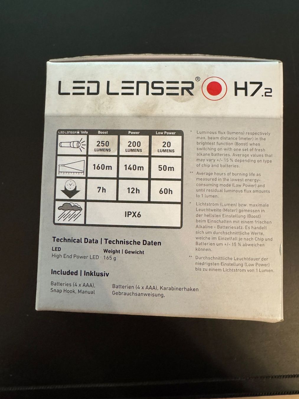 Ledlenser Lampade: Stirnlampe LED LENSER H7.2 – Nuovo e nell'imballaggio originale da Riehen venduto da Kpl_Oberloescher 2