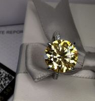 Bague argent avec diamant de moissanite de 5 ct certifié GRA