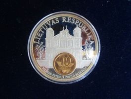 Litauen - versilb. Medaille 50mm - PP