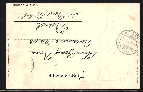 Cartoline postali: Litho Dame in schweizer Tracht mit gross – Usato da Berlin venduto da bartko-reher 1