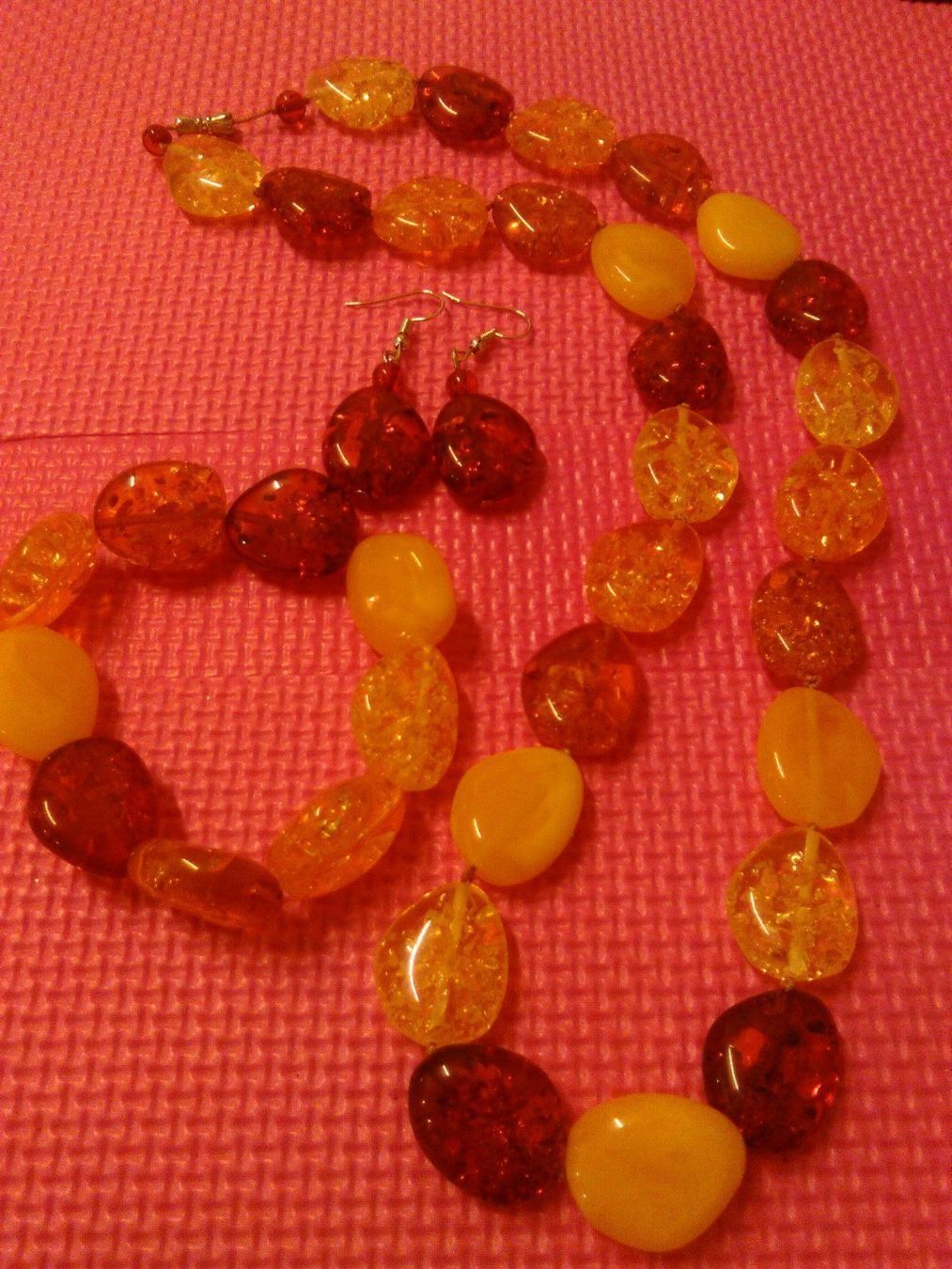 Catenine: ECHT BERNSTEIN;SET ;GELB;ROT;GOLD FARBEN – Nuovo (secondo la descrizione) da Basel venduto da bijoutrie_4 6