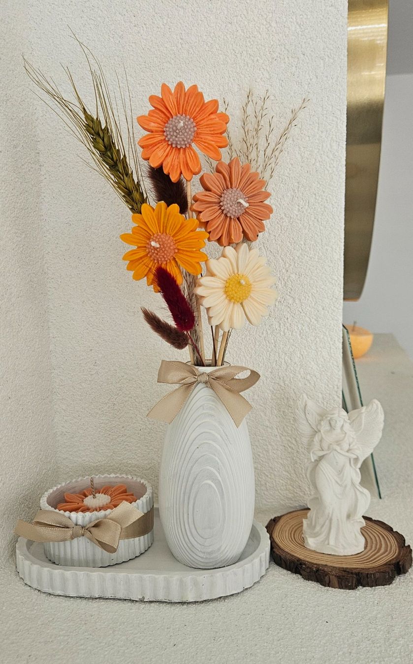 Candele: Composition florale automnale avec bougie parfumée – Nuovo (secondo la descrizione) da Payerne venduto da cas_zx9h 2