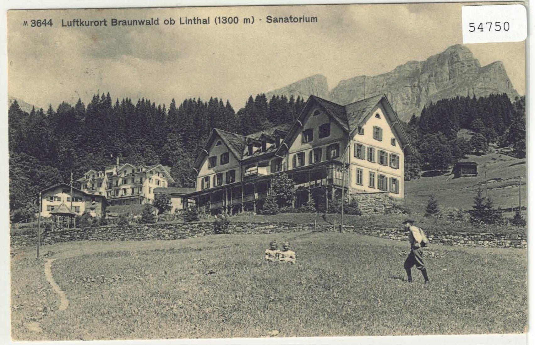 Cartoline postali: Lufkurort Braunwald ob Linthal - Sanatorium - animee – Usato da Ettingen venduto da Kartenplanet