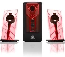 PC Lautsprecher 2.1 mit Subwoofer LED Gaming Rot