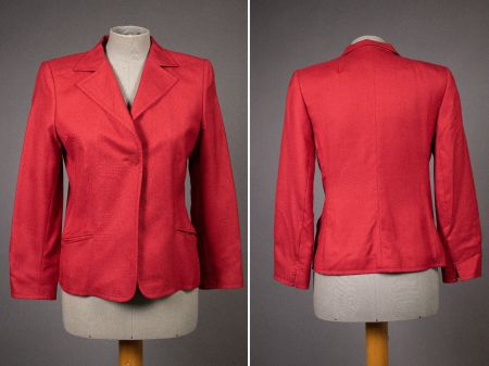 AKRIS Rot Kaschmir und Seide Blazer - Gr S