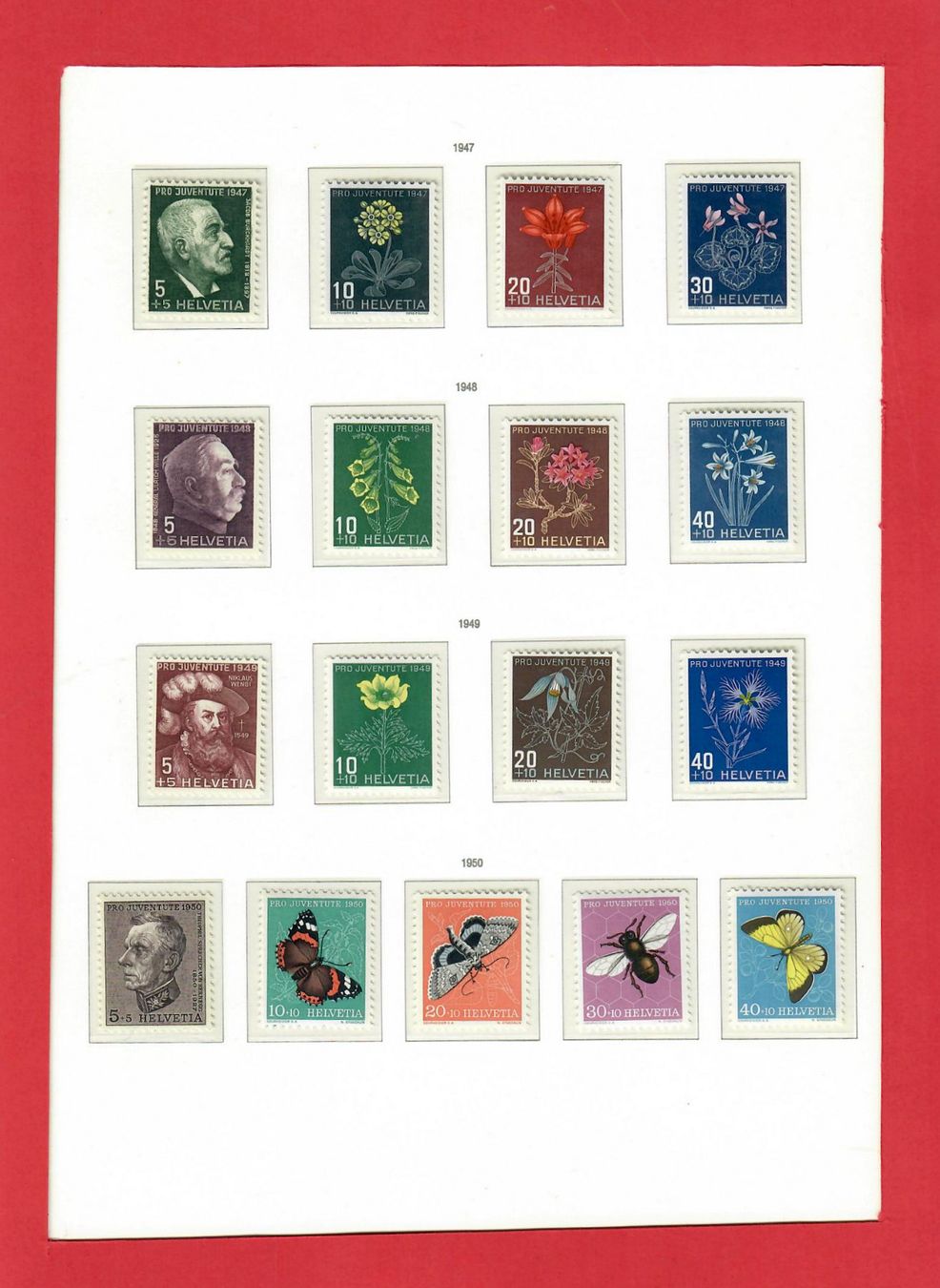 Tutti i francobolli: ProJuventute Top Sammlung 1912-1963 Postfrisch mit Vorläufer – Usato da Bützberg venduto da Die.6.a 7