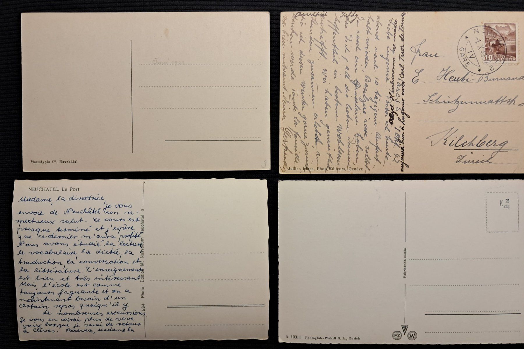 Cartoline postali: 4 CP NEUCHATEL – Usato da Ponto Valentino venduto da giorgia06 1