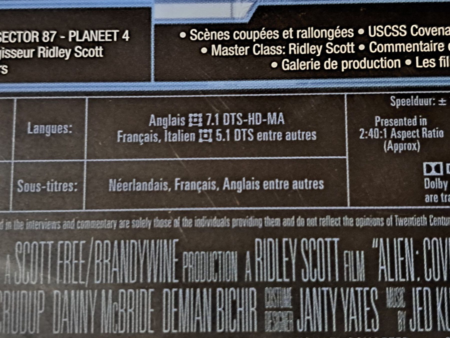 Tutti i DVDs: IMPORT Blu-Ray ALIEN COVENANT, Auch mit deutscher Sprache! – Nuovo e nell'imballaggio originale da Unterseen venduto da Kanica 5