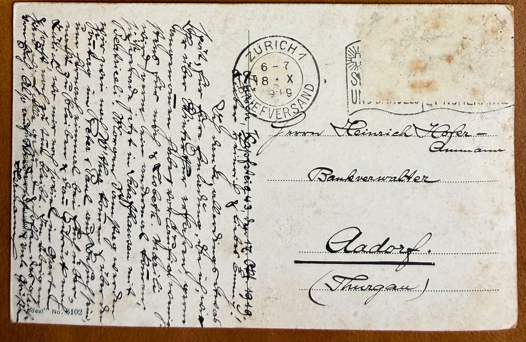 Cartoline postali: Schaffhausen - Schwabentor - Animée 1919 – Usato da Lutry venduto da Ediego 2