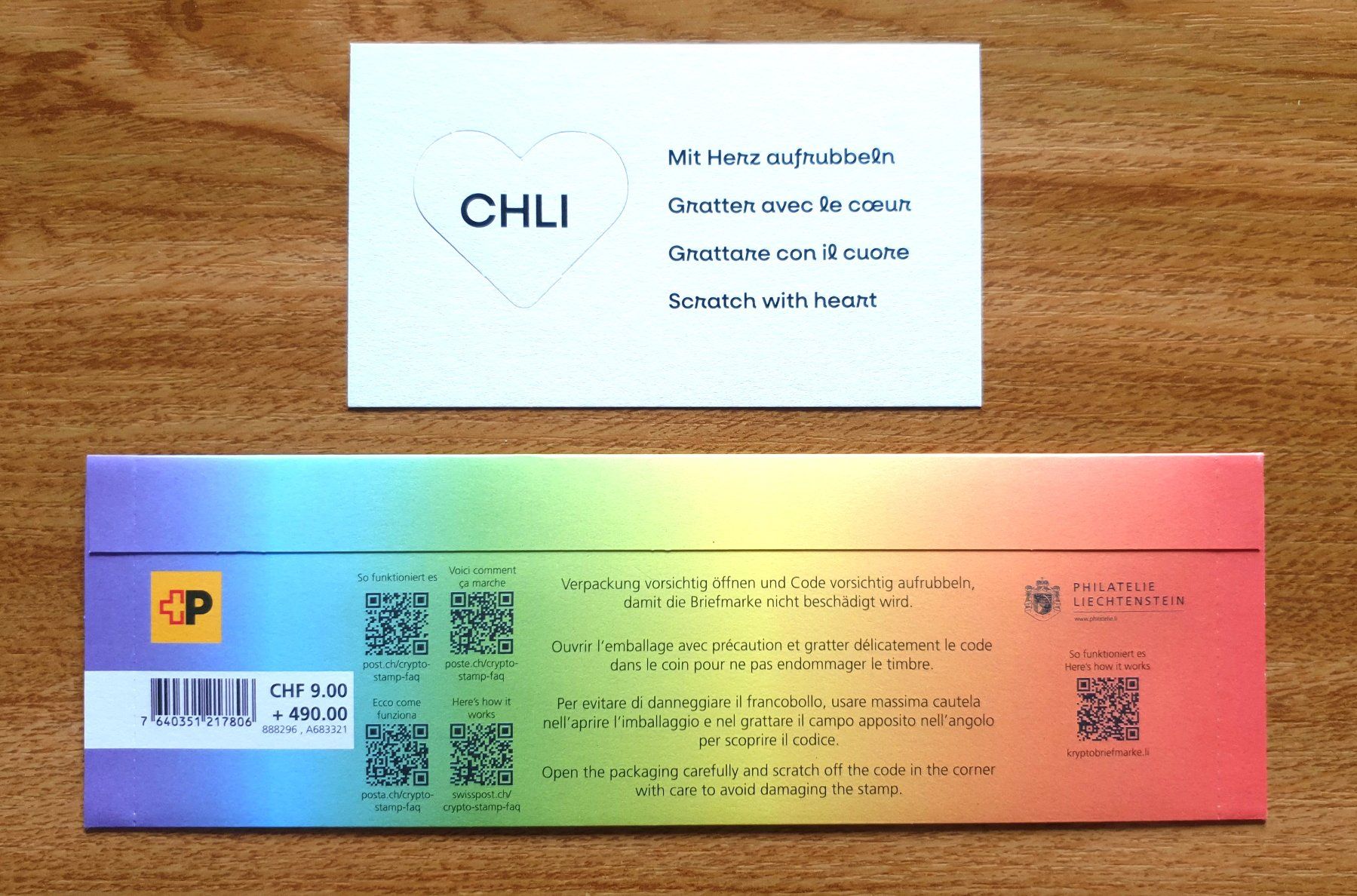 Tutti i francobolli: Crypto-Stamp CHLI 3.0 Regenbogen NEU – Nuovo e nell'imballaggio originale da Bern venduto da ms+_55ll 2