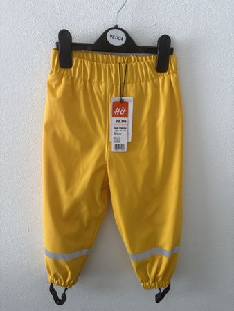 NEU Kinder Regenhose Gr. 98/104 gelb - Migros