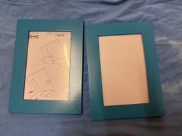 2 Bilderrahmen IKEA blau 10x15 cm guter Zustand gebraucht