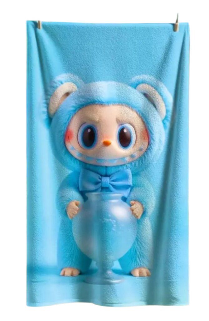 Teli da bagno: Linge de bain Labubu 75x150 cm – Nuovo e nell'imballaggio originale da St-Imier venduto da goodber
