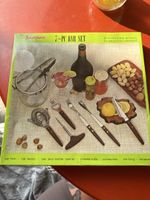 Vintage Bar-Set 7-teilig Edelstahl Rosewood Griff neu