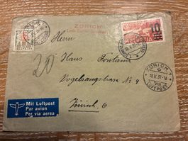 251. FLUGBRIEF MIT PORT/PORTO. SELTEN.