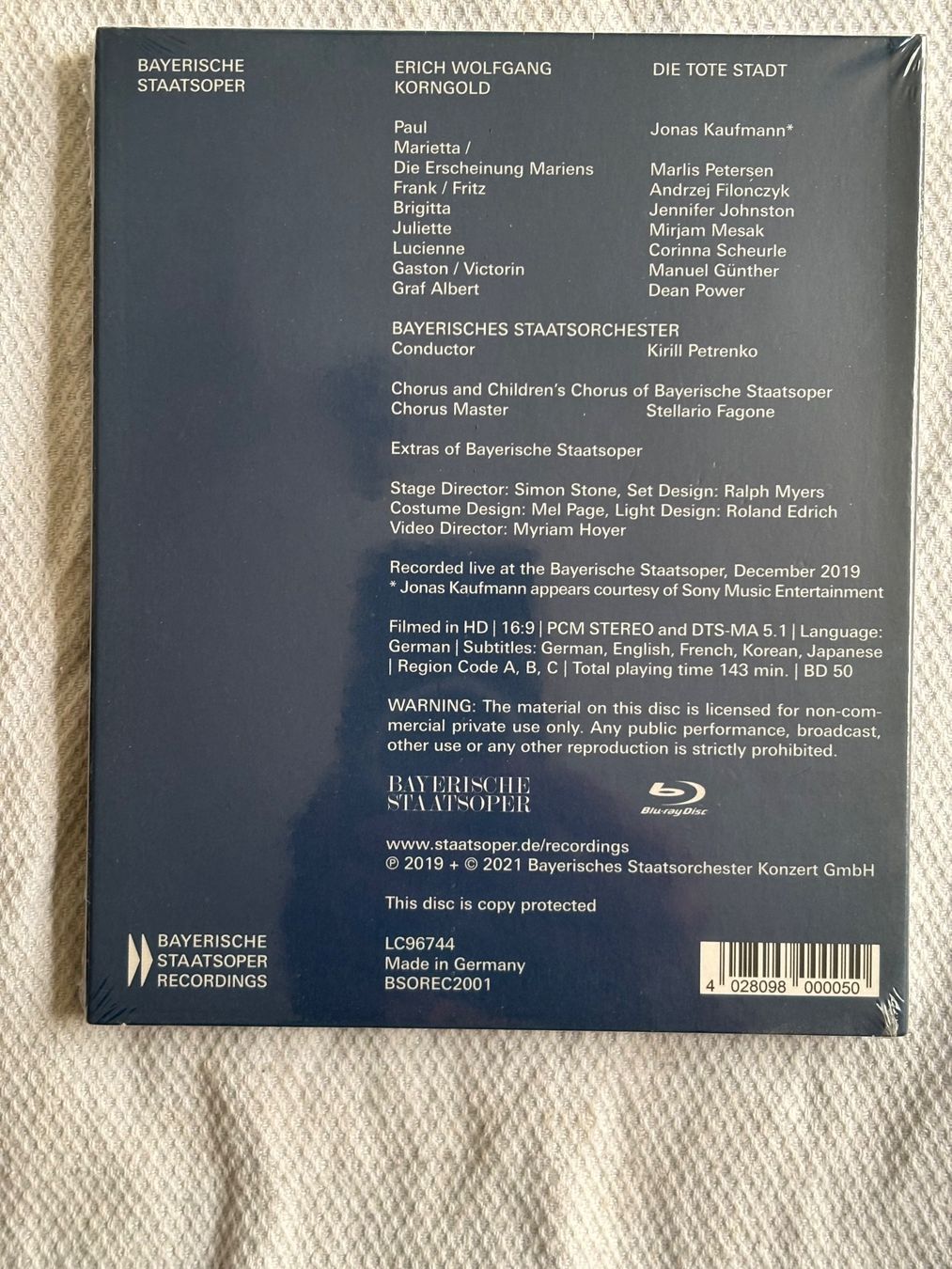 Tutti i DVDs: Korngold: Die tote Stadt – Nuovo e nell'imballaggio originale da Stans venduto da Abukadnezar 1