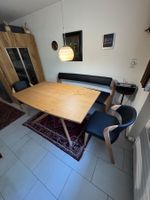 Eckbank Esstischgruppe Holz Leder neuwertig