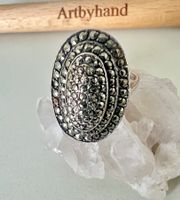 Art-Déco Markasit Ring Sterling Silber edel Vintage Glamour