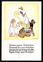 Nikolaus und Krampus besuchen zwei Kinde