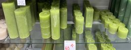 069 Posten Raureif Kerzen olive aus Liquidation