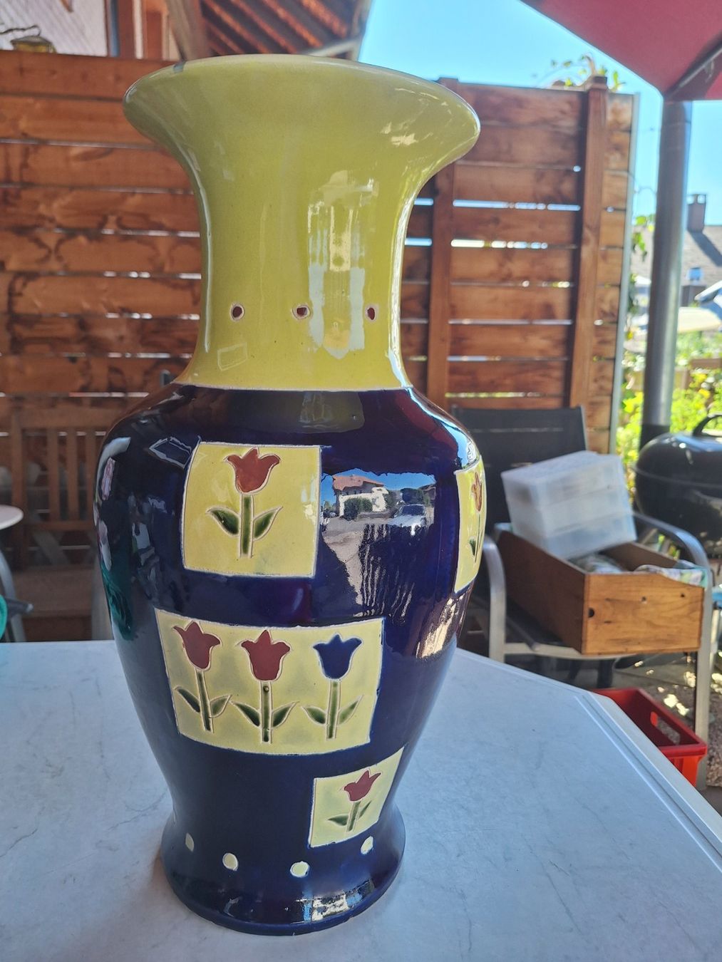 Vase & Récipients: GROSSE HÜBSCHE BODENVASE KOBALTBLAU – D'occasion à Huttwil par Kunterbuntli