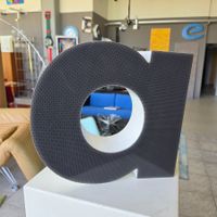 Leuchtbuchstabe a grau mit LED Beleuchtung Leuchtreklame.