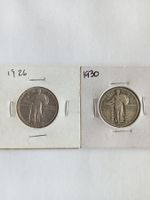 1926 & 1930  25 cents (quarter) Standing Liberty, US, Silber