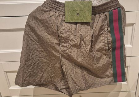 waterproof nylon swim shorts with gg, size it ready-to-wear
