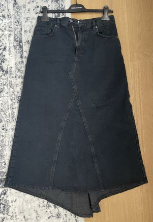 Zara indigo midi denim skirt with tail M