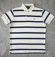 Polo Ralph Lauren Rayé Blanc et Bleu Marine - Taille L