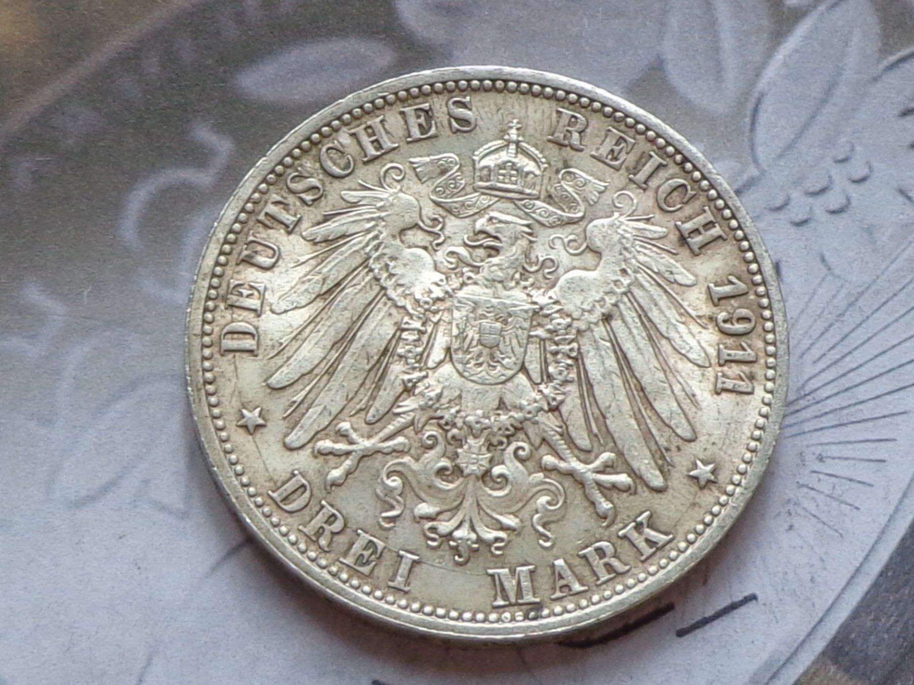 3 Mark Deutsches Reich 1911 - Wilhelm II - Charlotte (Gebraucht) in ...