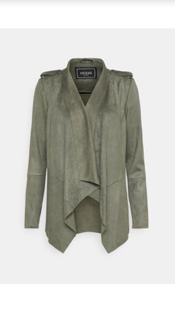 Guess Wildleder Optik Jacke in Olivgrün, Grösse S
