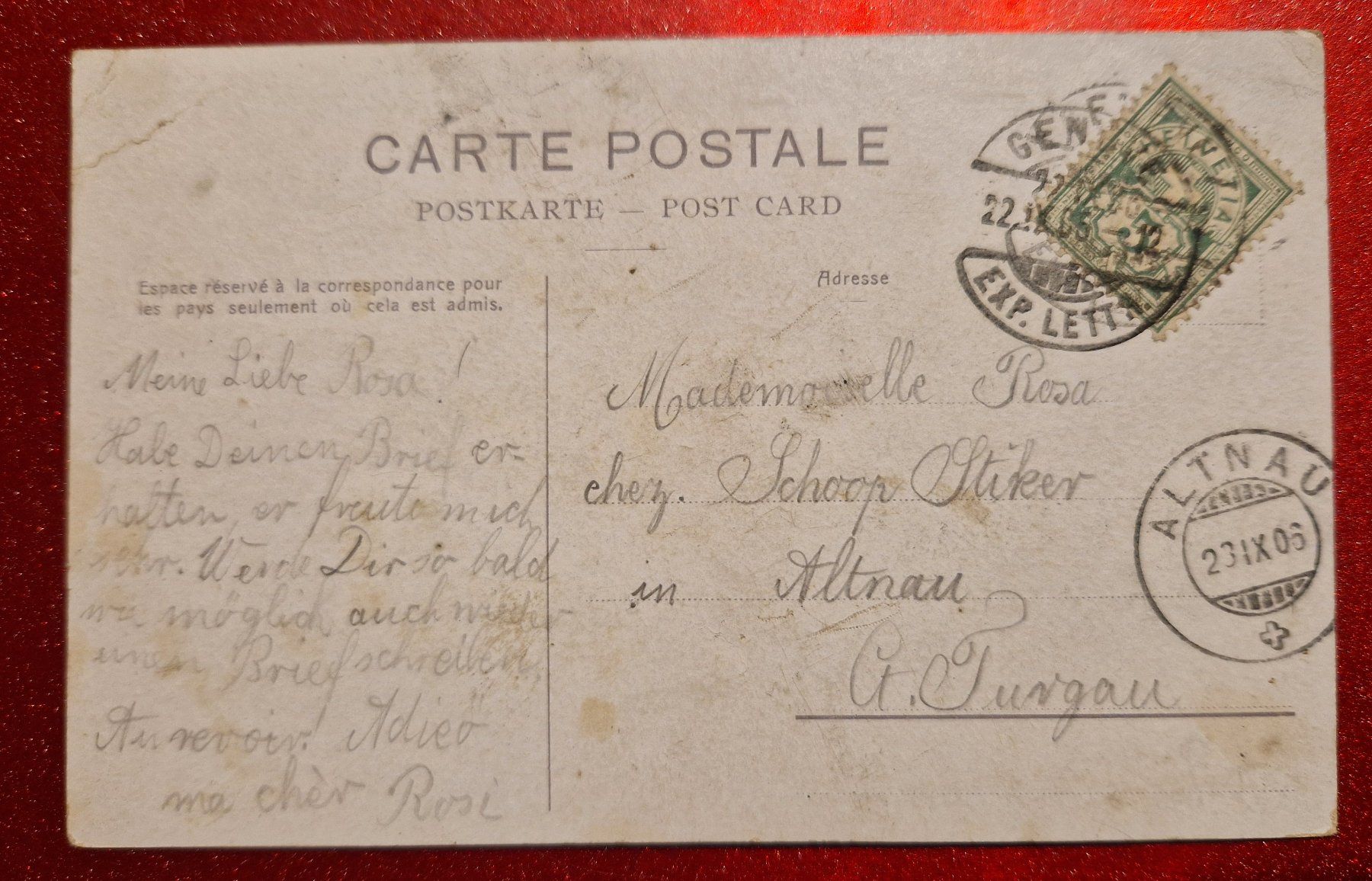 Cartoline postali: Genf Statue General Dufour, 1906 rar – Usato da Melchnau venduto da Fishel 1