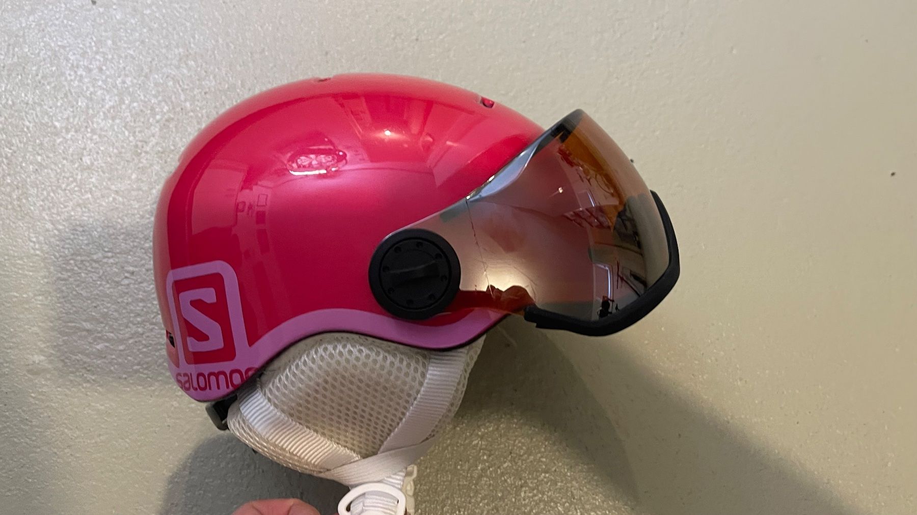 Salomon Helme: Skihelm Salomon, Gr. S, mit Visier pink – Gebraucht aus zeihen von Racer-71