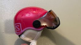 Skihelm Salomon, Gr. S, mit Visier pink
