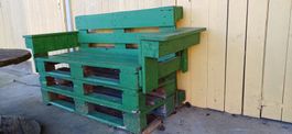 Mobilier de jardin palette, banc bois