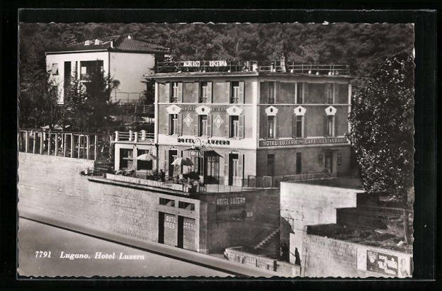 Cartes postales: Lugano, Hotel-Restaurant Luzern (am Bahn – D'occasion à Berlin par bartko-reher