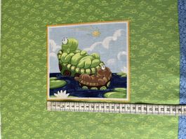 Patchwork Stoff Panel mit Schildkröte und Frosch