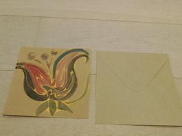 Handgemachte Karte mit Umschlag - 15 cm X 15 cm.