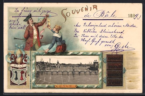 Cartes postales: Litho Basel, Panorama, Chocolat Suchard  – D'occasion à Berlin par bartko-reher