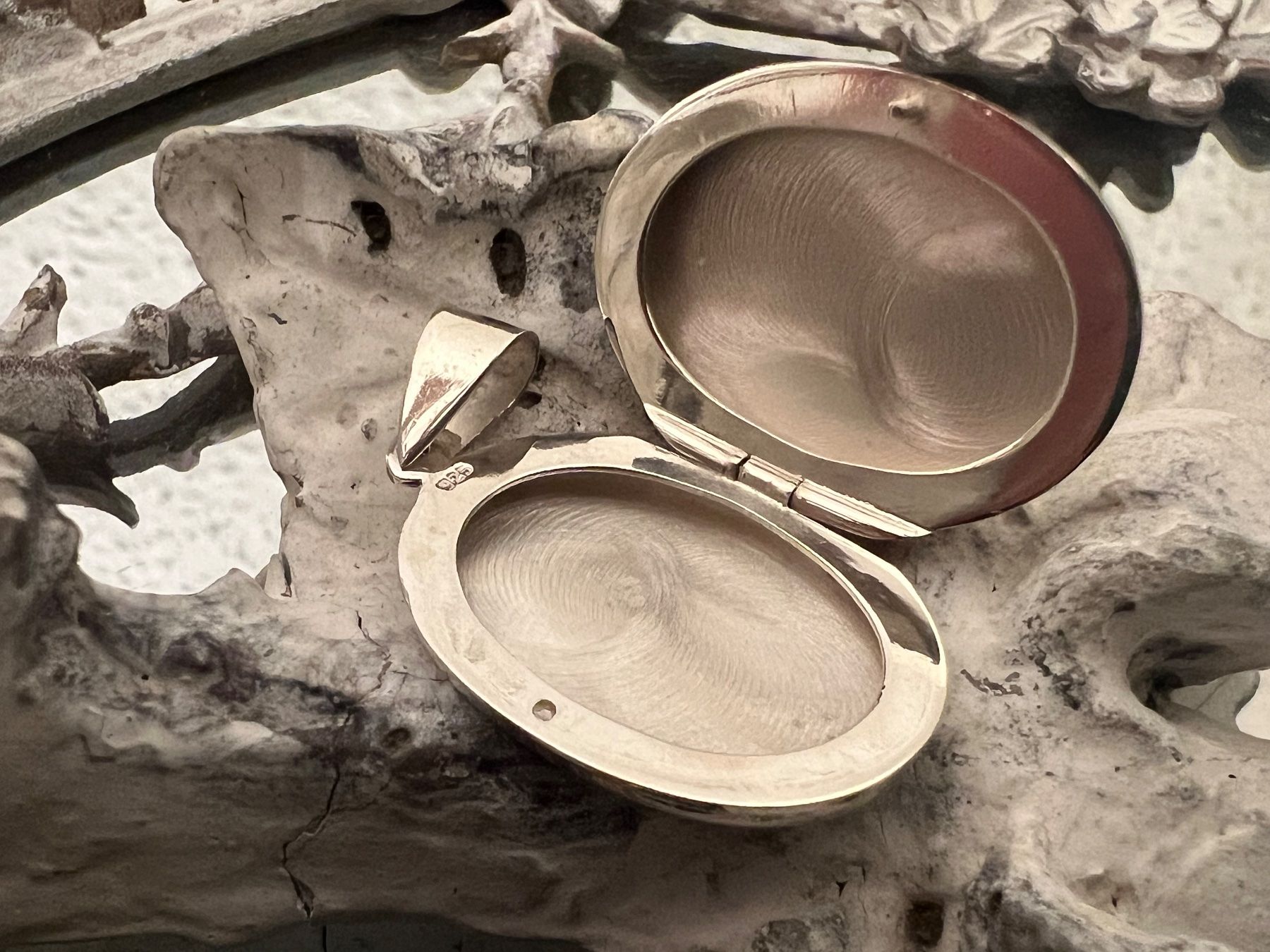 Anhänger: Medaillon Amulett oval mit Engel in Sterling Silver 925 – Gebraucht aus Bern von Jiffy 1