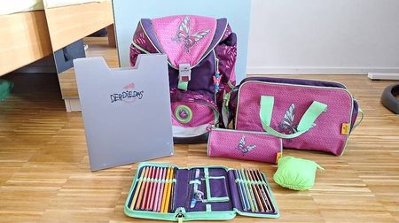 Ergoflex Superlight: DerDieDas Schulrucksack Set "Papillon"