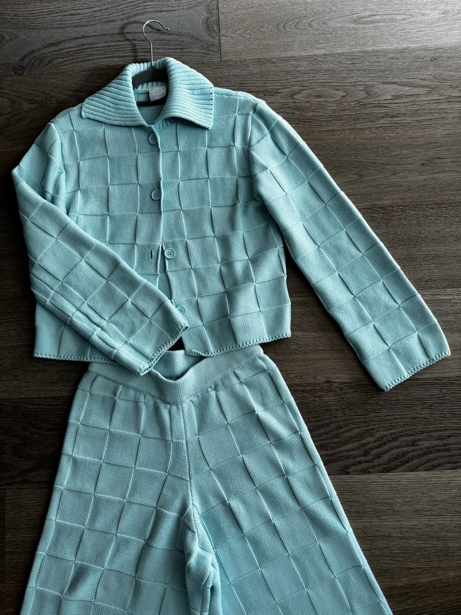 Completi & Tailleur: Strick-Zweiteiler in Sky Blue - Grösse S – Usato da Killwangen venduto da was.sharp 3